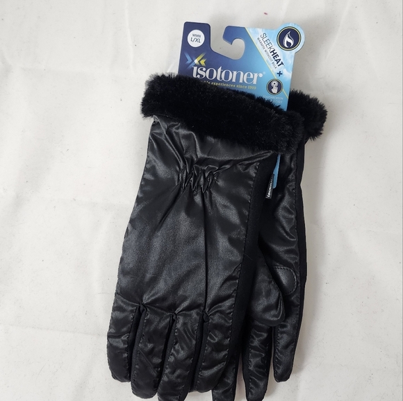 Isotoner Sleek Heat Women's Black Glove L/XL - Picture 3 of 12